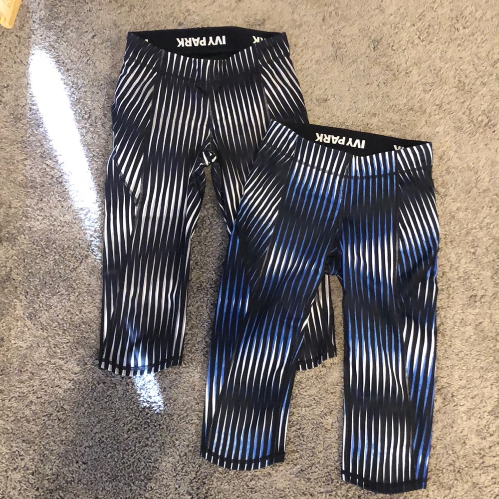 Ivy Park ‘v’ Kaleidoscope Print Mid-Rise Capri Leggings Size S (both pairs)